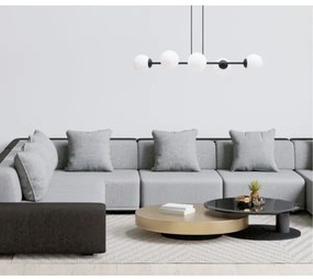 Luster na lanku FIRA 5xE27/60W/230V čierna