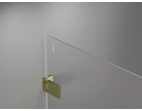 Mexen Lunar-F L, skladací sprchový kút ľavý 90 x 90 cm, 8mm číre sklo, zlatý profil, 836L-090-090-50-00-L