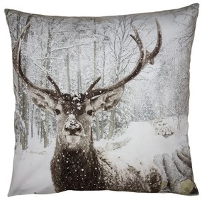 Zimná zamatová obliečka na vankúš Jelen Deer - 45*45 cm