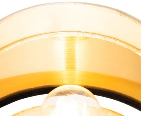 Moderná stolná lampa čierna so zlatom - Elif