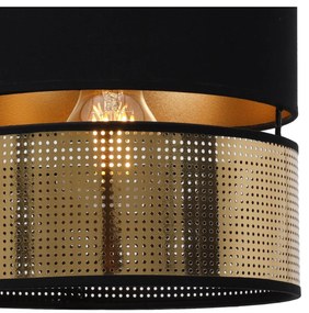 Závesné svietidlo Asti2, 1x PVC/čierne textilné tienidlo, (fi 20cm), g, b
