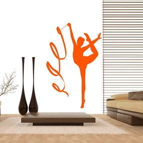 Veselá Stena Samolepka Baletka so stuhou Farba: oranžová, Veľkosť: 80 x 87 cm