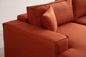 Rohová rozkladacia pohovka Pirlo, 206 x 145 cm, oranžová