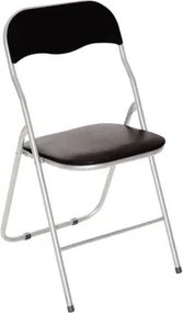 Skladacia stolička Foldus, čierna ekokoža%