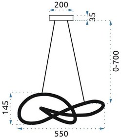 Toolight - Ring, LED závesné  svietidlo + diaľkové ovládanie APP396-CP, biela, OSW-06912