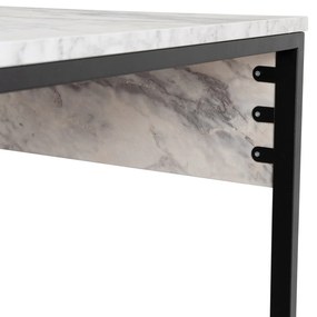 Kancelářská sestava pro 2 osoby TWIN bílý mramor/černá