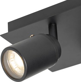 Inteligentné kúpeľňové bodové svetlo čierne štvorcové IP44 vrátane 2 Wifi GU10 - Ducha