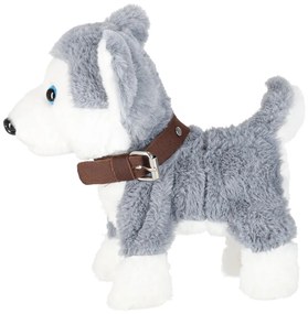 KIK Interaktívna plyšová hračka pes Husky na vodítku