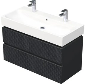 Skrinka do kúpeľne s umývadlom Intedoor STORM 3D čierna matná 100 x 66 x 46,5 cm STORM 3D 100 2Z U129