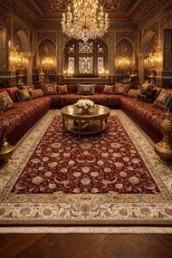 Koberec Sultan 1200 Red – červený orientálny vzor, 100% viskóza Rozmer: 200x300 cm