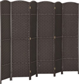 HOMCOM 6-panelový skladací paraván 240x170 cm pre obývaciu izbu, spálňu a kanceláriu - Hnedý | Aosom