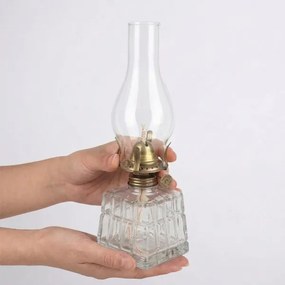 Brilagi - Petrolejová lampa MERLIN číra/zlatá/patina