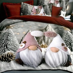 Francúzske obliečky Homa KIRIMAS grey GNOMS 6-dielna sada 200x220 cm