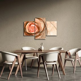 Obraz - Abstraktné ruže ružová s bielym pozadím (90x60 cm)