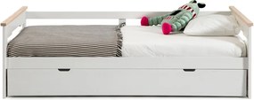 Biela detská posteľ z borovicového dreva s výsuvným lôžkom 90x190 cm Elisa - Marckeric