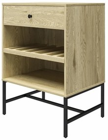 Vinotéka v dekore borovice v prírodnej farbe na 6 fliaš, 60x83 cm Tamlin - Queer Eye