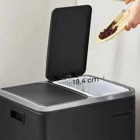 Vzduchotesný recyklačný odpadkový kôš 30 L, čierny