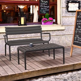 PARIS ZÁHRADNÁ LOUNGE LAVICA S PODRÚČKAMI black