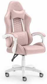 Herné kreslo HC-1000 Pink-White látkové