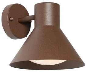 Priemyselná vonkajšia nástenná lampa hrdzavohnedá kužeľová IP44 - Natas