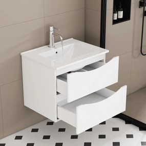 Závesná skrinka pod umývadlo Houseland Bravio 60 cm biela