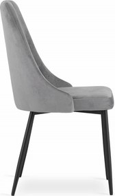 Set 2 stoličiek IMOLA - sivý zamat / čierne nohy