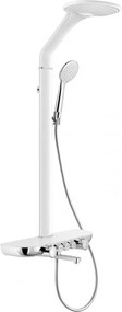 Mexen Blaze, sprchová sada s ručnou a dažďovou hlavicou, biela-chrómová, 78109-20