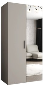 Šatníková skriňa 100 cm Borry 2 (kašmír + čierna). Akcia -19%. Vlastná spoľahlivá doprava až k Vám domov. 1125808