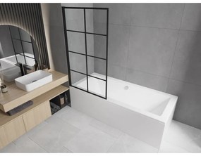 Mexen ALEX, vaňová zástena, 1-krídlo otáčavé, 70x140 cm, čierna, 893-070-001-70-77