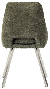Autronic - Židle jídelní, zelená látka, kovové nohy, broušená nerez. - DCL-W1174 GRN2