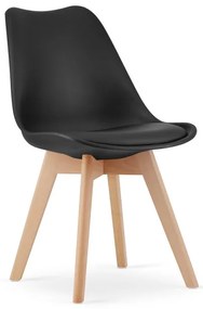 Jedálenský stôl ARTISAN naturálny, so štyrmi stoličkami MARK čierne