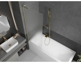 Mexen Next L, 1-krídlová vaňová zástena 70 x 150 cm, 6mm sklo námraza, zlatý matný profil, 895-070-000-03-30-55