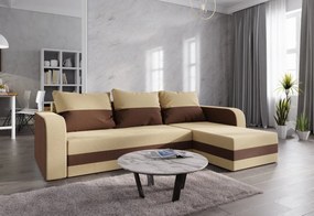 Rohová rozkládacia sedačka WELTA, 235x85x139, šedá/biela, mikrofáze10/biela