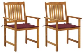 Záhradné stoličky s podložkami 2 ks, akáciový masív 3061185