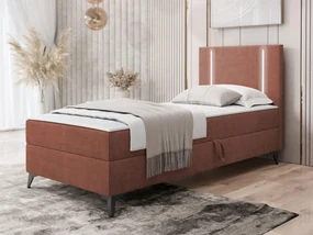 Jednolôžková posteľ 90 cm Hebara 1 (terakota) (s roštom a matracom) (s úl. priestorom) (L). Vlastná spoľahlivá doprava až k Vám domov. 1103596