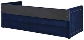 Menčestrová posteľ 90 x 200 cm námornícka modrá MIMIZAN Beliani