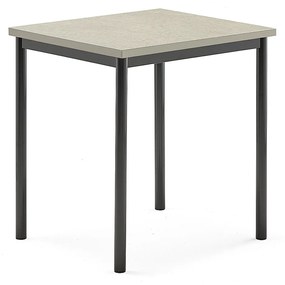 Stôl SONITUS, 700x600x720 mm, linoleum - svetlošedá, antracit