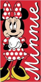 Detská bavlnená osuška Robin Minnie 70x140 cm červená