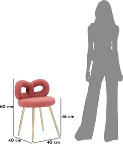 Dizajnová jedálenská stolička Ilary Mini bouclé ružová