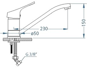 ALVEUS 1091137 - Drezová batéria RIVIERA 15 cm lesklý chróm