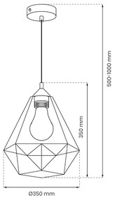 Závesné svietidlo Basket, 1x sivé drôtené tienidlo, gr