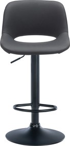 Barová stolička Camden - koženka, čierny rám - Čierna