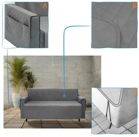 Poťah na sedačku PARIS sivý, 150 cm