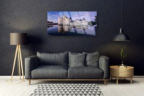 Obraz na skle Hrad voda architektúra 100x50 cm