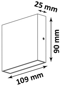 LED Vonkajšie nástenné svietidlo CHICAGO 2xLED/3,25W/230V IP44