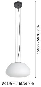 Eglo 390201 - Luster na lanku BALMES 1xE27/40W/230V