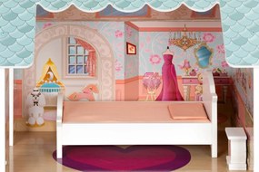 Drevený domček pre bábiky ECOTOYS: BARBIE s nábytkom ružový