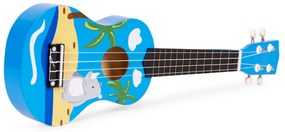 Detská drevená gitara, modrá, ECOTOYS