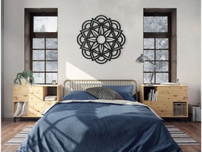 drevko 3D drevená mandala Kvet Rozmer obrazu: 44,5 x 44,5 cm, Farba dekorácie: Čierna