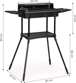 Elektrický gril 3 v 1, stojaci, stolový, grilovacia doska, odkvapkávač, termostat, MultiGarden